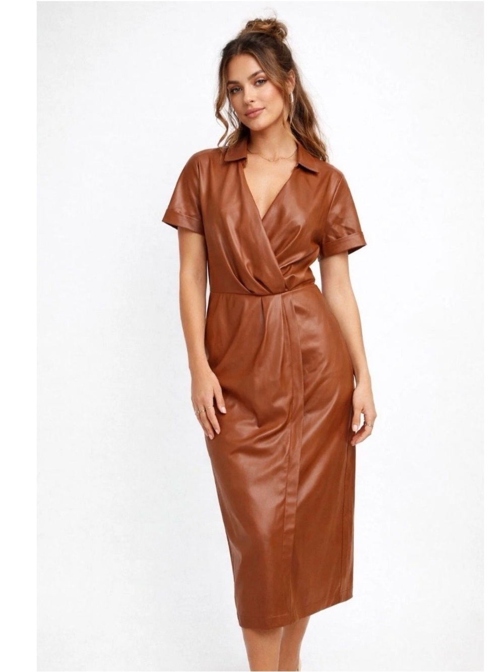 NWT women's Nine West faux leather dress
